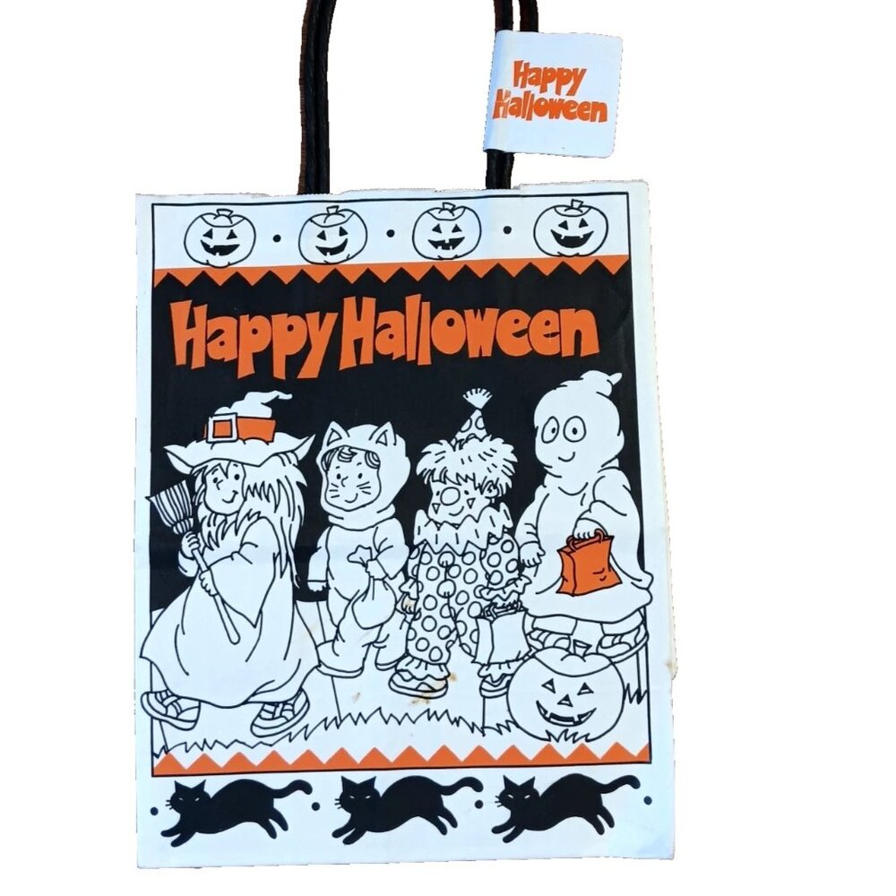 VTG 80s 90s Halloween Gift Trick or Treat Bag Colorable American Greetings NEW